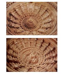 Ceiling of Dilwara Temple, Mt. Abu - Set of 2 Postcards