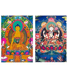 Sakyemune Buddha and Padmasambhava - Set of 2 Postcards