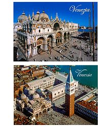 Piazza San Marco of Venice, Italy - Set of 2 Postcards