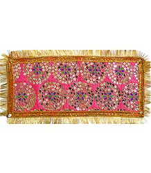 Embroidered and Sequin Work Pink Art Silk Chunni for Matarani