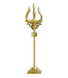 Shiva Brass Trident with Dambaru