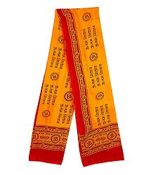 Saffron Angavastra with Om Namah Shivai Print 