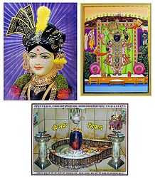 Swaminarayan,Mahakaleshwar Jyotirlinga and Balaji - Set of 3 Posters