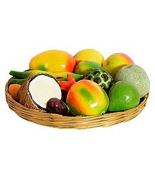 Fruits in a Cane Basket