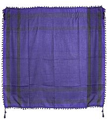Muslim Woven Purple with Black Check Cotton Scarf