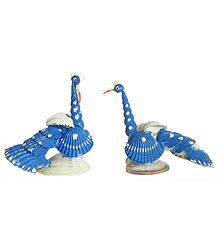 Set of 2 Blue Peacock