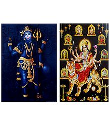 Shiva and Navadurga - Set of 2 Posters