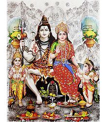 Shiva Family - Glitter Poster