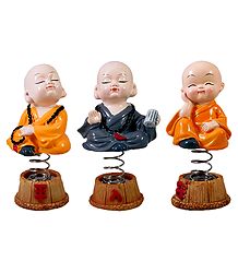 Set of 3 Baby Monks For Car Dashboard