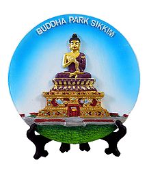 Buddha on Plate - Stone Sculpture