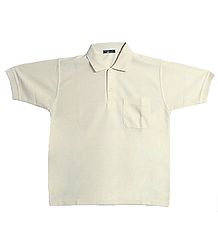 Ivory Color Polo T-Shirt
