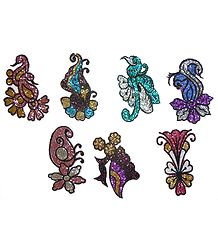 Set of 7 Multicolor Glitter Tattoos