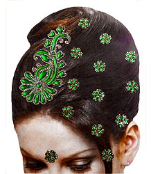 Stone Studded Stick-on Hair, Forehead and Ear Decoration