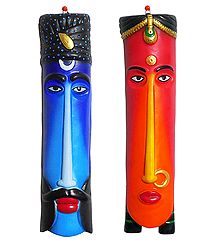 Pair of Couple Masks for Wall Decoration