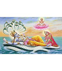 Brahma Emerging From The Navel of Vishnu -Poster