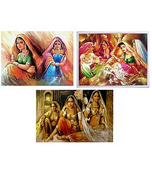 Rajasthani Beauties - Set of 3 Posters