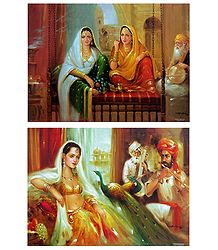 Rajasthani Beauties - Set of 2 Unframed Posters