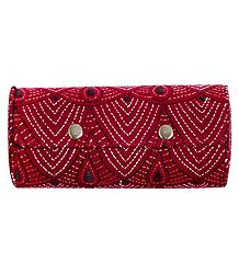 Embroidered Red Cloth with Cardboard Bangle Box