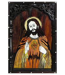 Jesus Christ - Inlaid Rosewood Wall Hanging