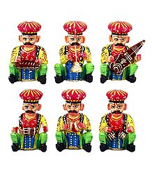 Set of 6 Rajasthani Musicians