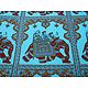King on Elephant with Floral Print on Cyan Blue Cotton Single Bedspread