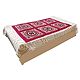Gujrati Embroidery and Kumkum Red Cloth Patch on Off-White Cotton Single Bedspread