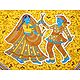 Dandiya Raas Print on Yellow Cotton Single Bedspread