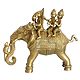 Ganesha Riding Elephant with Two Consorts Riddhi and Siddhi