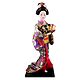 Japanese Geisha Doll in Brocade Kimono Dress Holding Fan