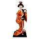 Japanese Geisha Doll in Saffron Kimono Dress Holding Drum
