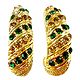 Pair of Green Stone Studded Gold Plated Earrings