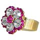 Faux Ruby and White Zirconia Ring Ring