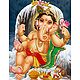 Young Ganesha Sitting in Front of Shivalinga