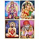Ganesha, Hanuman, Ramakrishnadev and Shirdi Sai Baba - Set of 4 Unframed Posters