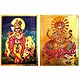 Krishna and Ganesha - Set of 2 Golden Metallic Paper Poster