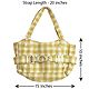 Yellow and Off-White Check Jute Bag with Two Large and Two Small Zipped Pockets