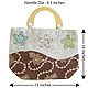 Appliqued Jute Shopping Bag with One Zipped Pocket and One Open Small Pocket and Wooden Handle