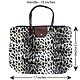 Foldable White Leopard Skin Printed Rexine Bag