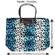 Foldable White and Blue Leopard Skin Printed Rexine Bag