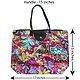 Foldable Multicolor Floral Printed Rexine Bag