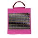 Jute Shopping Bag with Bamboo and Thread Pattern