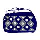 Blue and Grey Mirrorwork Bag with 2 Zips