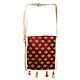Maroon Velvet Lined Jute Bag with Mirrorwork One Open and One Zipped Pocket
