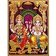 Radha Krishna, Lakshmi, Saraswati and Ganesha - Set of 4 Glitter Poster
