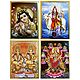 Lakshmi, Ganesha, Navadurga, Shiva and Krishna - Set of 4 Posters