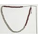 White Stone Studded Kamarband with Dark Red Crystal Beads