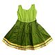 Green Ghagra and Golden Brocade Choli for Baby Girl