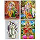 Radha Krishna and Vaishno Devi - Set of 4 Posters
