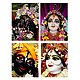 Set of 4 Radha Krishna Photo Print
