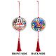 Set of 2 Metal Disc Car Hanging with Shiv Paivar and Gorakhnath Picture